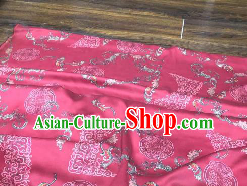 Chinese Traditional Design Pattern Red Silk Fabric Cheongsam Gambiered Guangdong Gauze Drapery