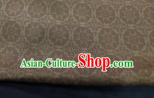 Chinese Traditional Design Pattern Light Brown Silk Fabric Cheongsam Gambiered Guangdong Gauze Drapery