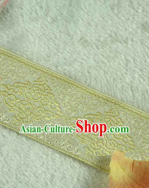 Chinese Traditional Embroidered Light Golden Braid Band Decorative Border Collar Accessories