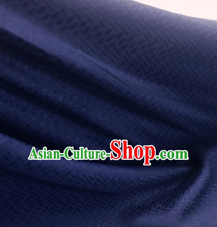 Chinese Traditional Design Pattern Navy Silk Fabric Cheongsam Mulberry Silk Drapery