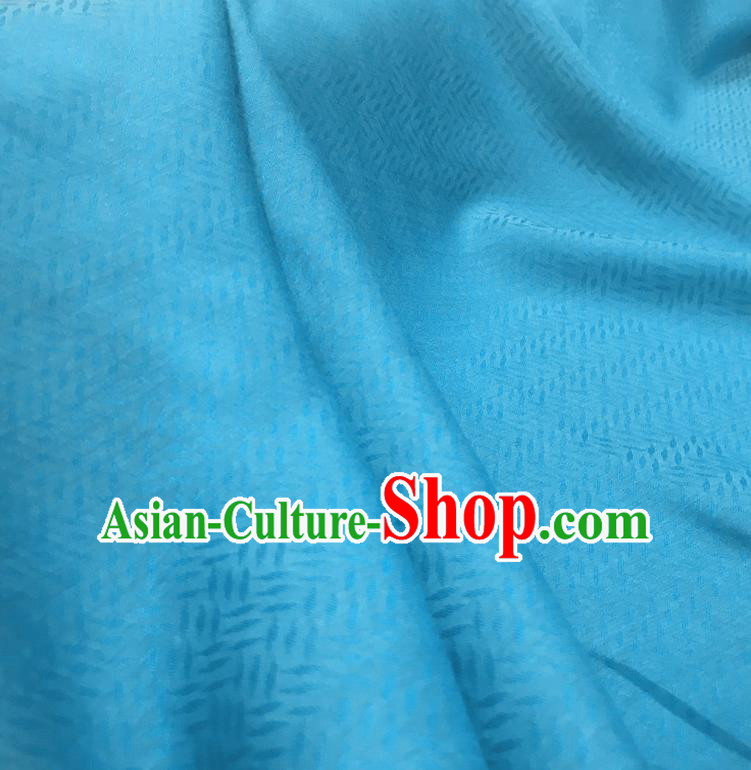 Chinese Traditional Design Pattern Blue Silk Fabric Cheongsam Mulberry Silk Drapery