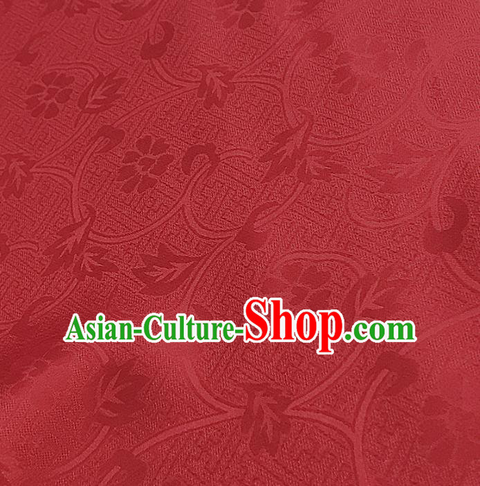Chinese Traditional Design Pattern Red Silk Fabric Cheongsam Mulberry Silk Drapery