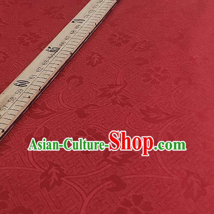 Chinese Traditional Design Pattern Red Silk Fabric Cheongsam Mulberry Silk Drapery