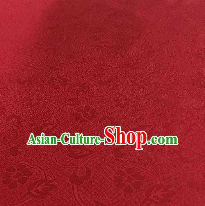 Chinese Traditional Design Pattern Red Silk Fabric Cheongsam Mulberry Silk Drapery