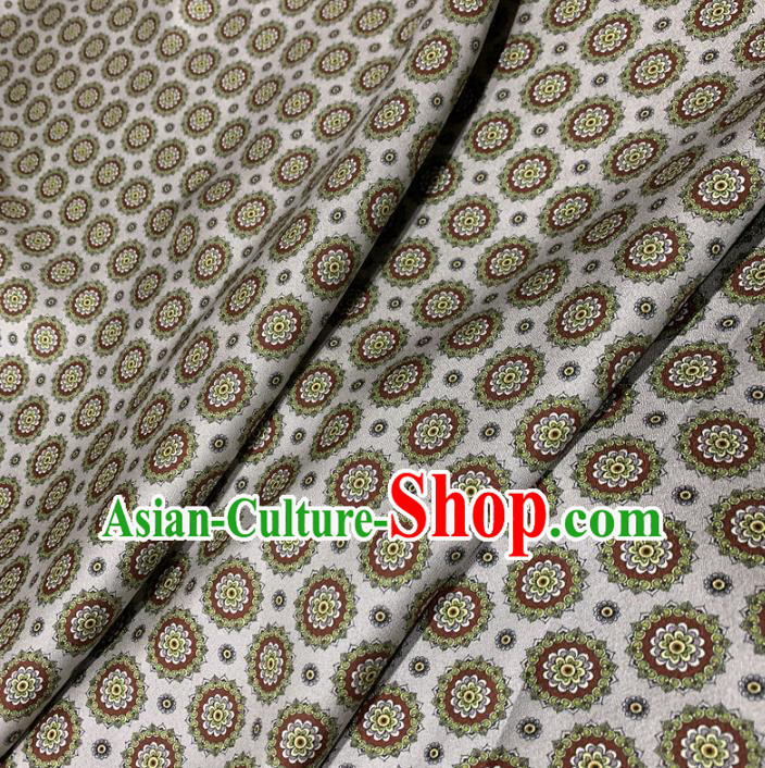 Chinese Traditional Flowers Design Pattern Light Grey Silk Fabric Cheongsam Mulberry Silk Drapery