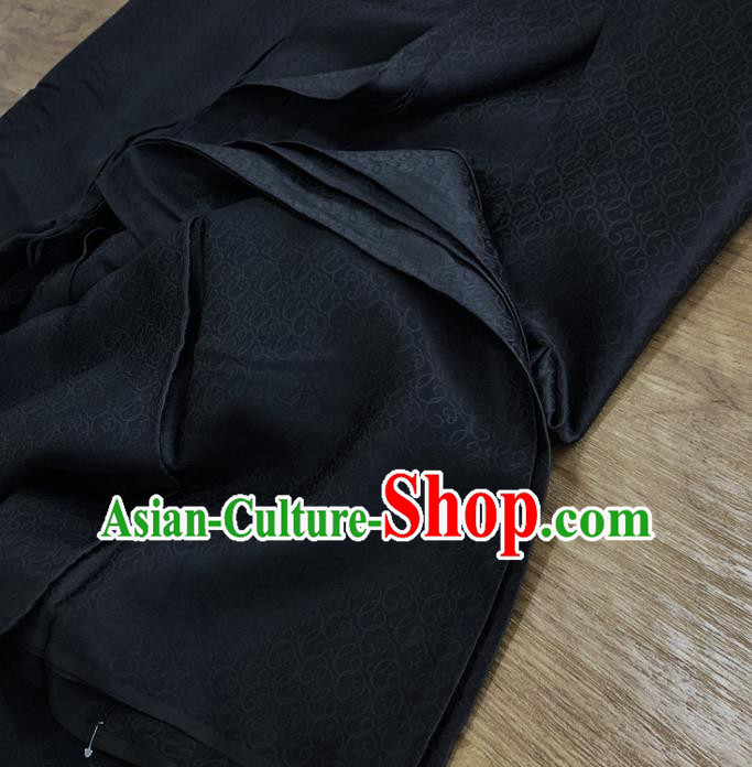 Chinese Traditional Design Pattern Black Silk Fabric Cheongsam Mulberry Silk Drapery