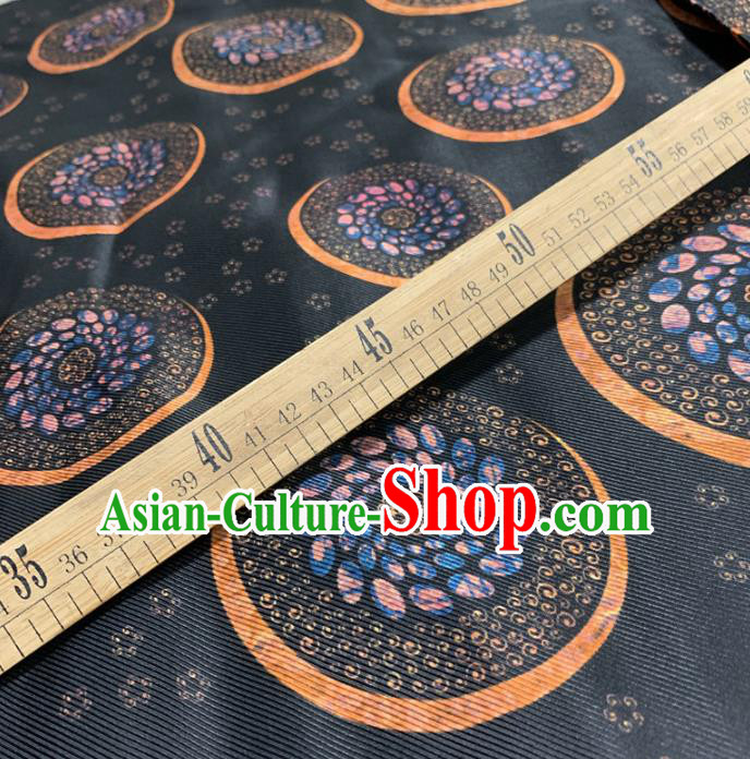 Chinese Traditional Classical Design Pattern Black Silk Fabric Cheongsam Mulberry Silk Drapery