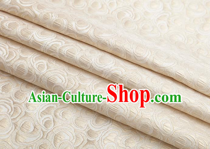 Chinese Traditional Jacquard Pattern Beige Brocade Fabric Cheongsam Tapestry Drapery