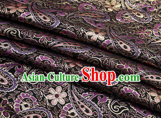Chinese Traditional Purple Jacquard Pattern Brocade Fabric Cheongsam Tapestry Drapery