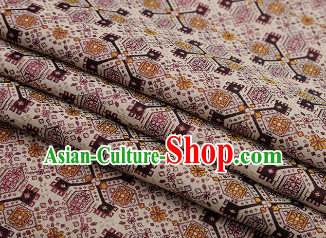 Chinese Traditional Jacquard Graph Pattern Pink Brocade Fabric Cheongsam Tapestry Drapery
