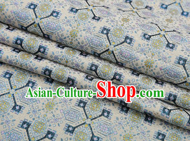 Chinese Traditional Jacquard Graph Pattern Light Blue Brocade Fabric Cheongsam Tapestry Drapery