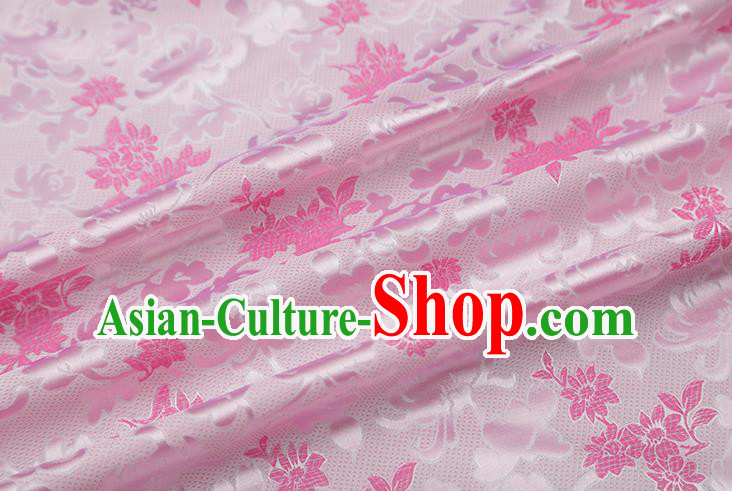 Chinese Traditional Jacquard Pattern Pink Brocade Fabric Cheongsam Tapestry Drapery