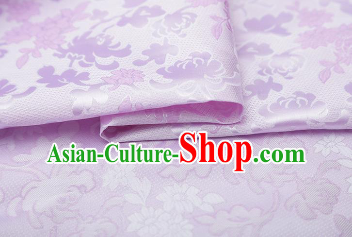 Chinese Traditional Jacquard Pattern Lilac Brocade Fabric Cheongsam Tapestry Drapery