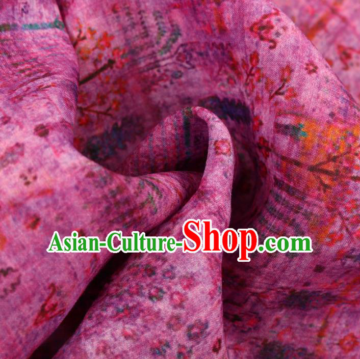 Chinese Traditional Design Pattern Rosy Ramie Fabric Cheongsam Ramee Drapery