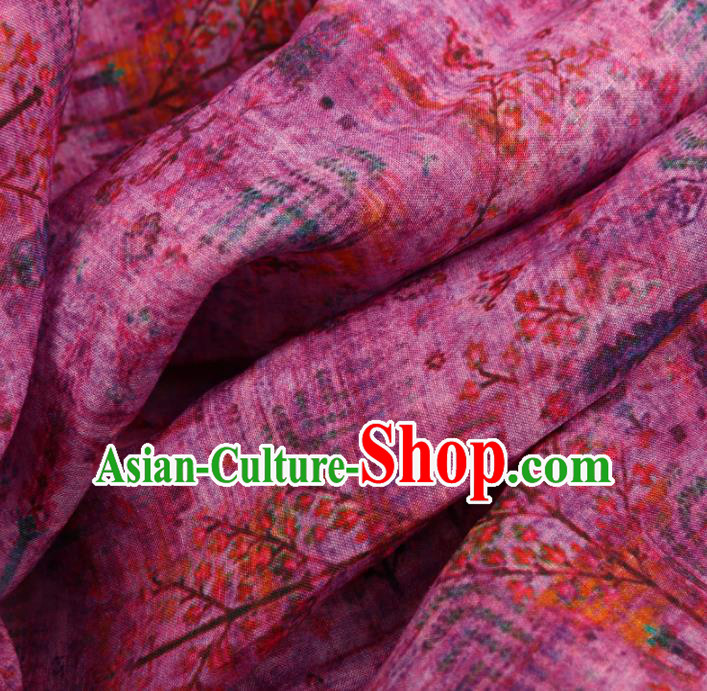 Chinese Traditional Design Pattern Rosy Ramie Fabric Cheongsam Ramee Drapery