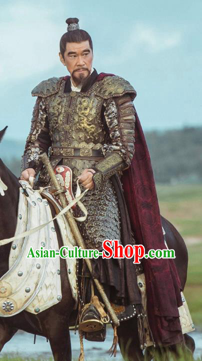 Chinese Ancient Yongle Emperor Armor Drama Empress of the Ming Dynasty Zhu Di Replica Costumes for Men