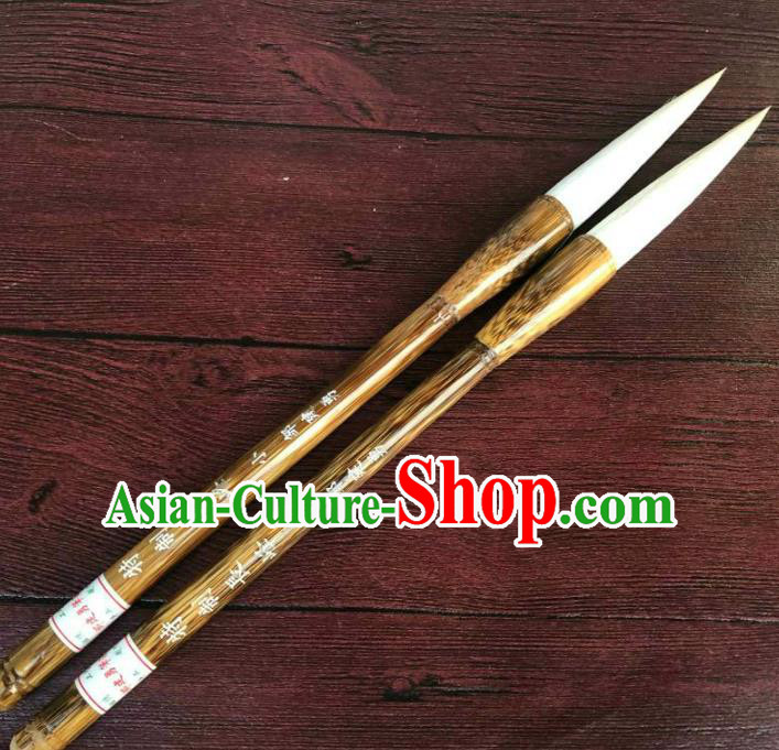 Traditional Chinese Calligraphy White Hair Brush Handmade The Four Treasures of Study Writing Brush Pen