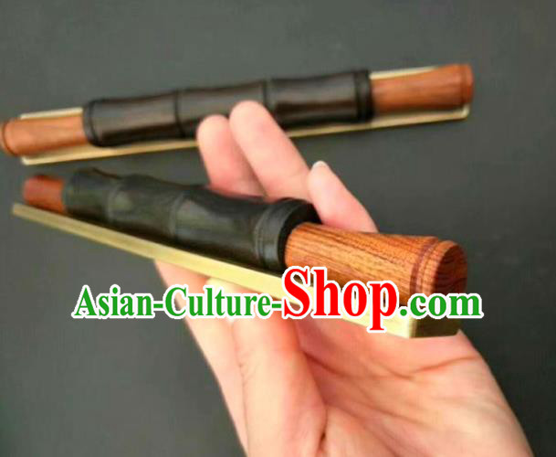 Chinese Traditional Calligraphy Carving Bamboo Paper Weight Handmade Handwriting Supplies