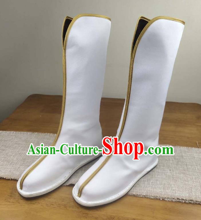 Traditional Chinese The Untamed Swordsman White Boots Kung Fu Boots Opera Shoes Hanfu Shoes for Men