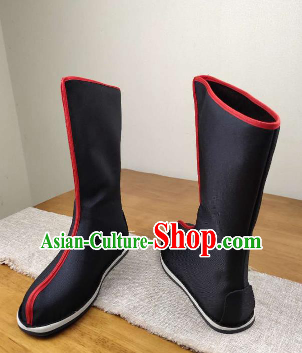 The Untamed Traditional Chinese Cosplay Swordsman Black Boots Kung Fu Boots Opera Shoes Hanfu Shoes for Men