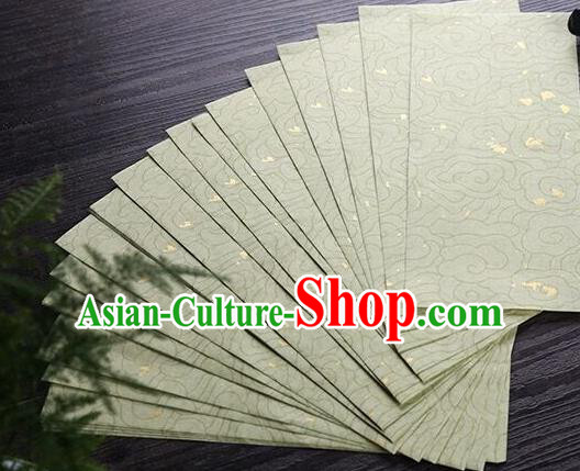 Traditional Chinese Cloud Pattern Light Green Xuan Paper Handmade The Four Treasures of Study Writing Art Paper