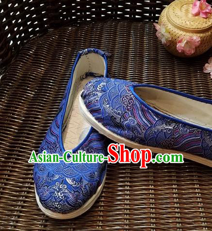 Traditional Chinese National Royalblue Shoes Ethnic Shoes Hanfu Shoes for Women