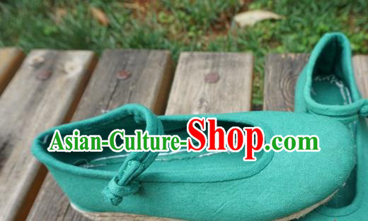 Traditional Chinese National Green Cloth Shoes Ethnic Shoes Hanfu Shoes for Women