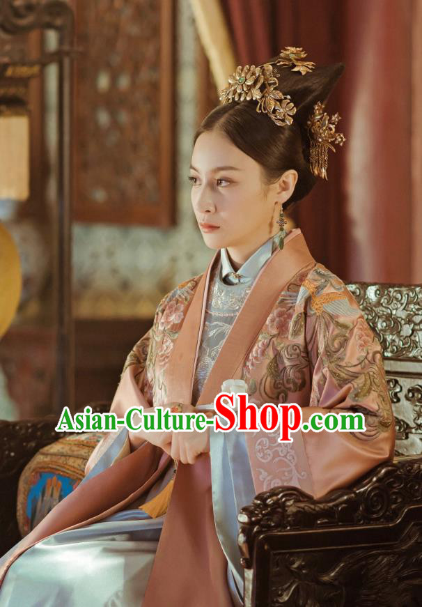 Drama Ming Dynasty Chinese Ancient Rani Princess of Han Replica Costumes and Headpiece Complete Set