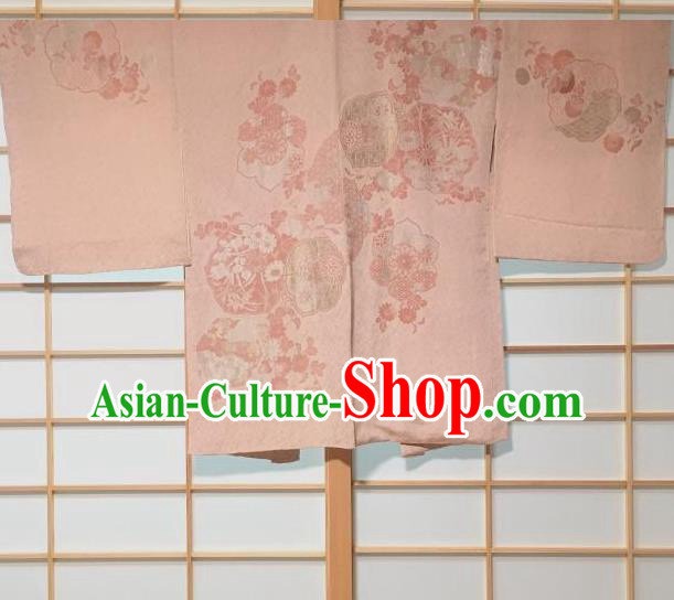Japanese Traditional Printing Pink Haori Jacket Japan Kimono Overwear Costume for Men