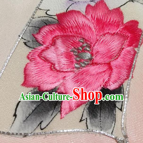 Japanese Traditional Embroidered Camellia Pattern Pink Waistband Japan Kimono Yukata Belt for Women