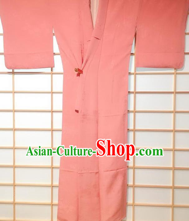 Traditional Japanese Chrysanthemum Pattern Pink Furisode Kimono Japan Yukata Dress Costume for Women