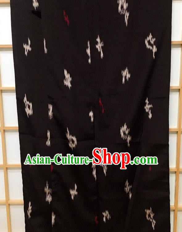 Japanese Classical Pattern Black Kimono Japan Traditional Yukata Dress Costume for Women