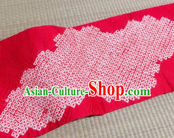 Japanese Nagoya Traditional Red Brocade Waistband Japan Kimono Yukata Belt for Women
