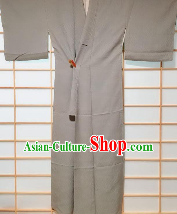 Traditional Japanese Classical Grey Kimono Japan Yukata Costume for Men