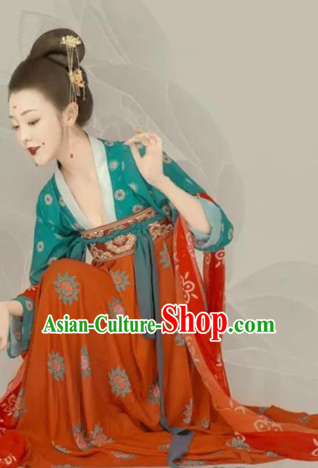 Traditional Chinese Tang Dynasty Court Maid Hanfu Dress Ancient Palace Lady Replica Costumes for Women