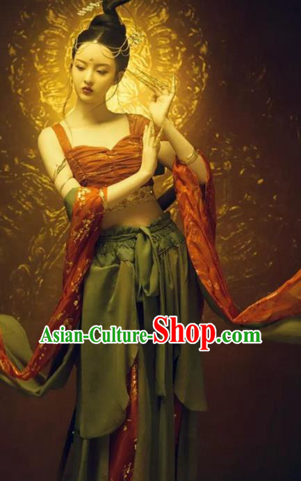 Traditional Chinese Classical Dance Hanfu Dress Ancient Dunhuang Flying Apsaras Replica Costumes for Women