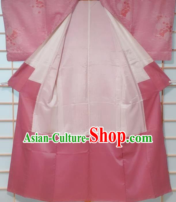 Japanese Classical Chrysanthemum Pattern Deep Pink Kimono Japan Traditional Yukata Dress Costume for Women