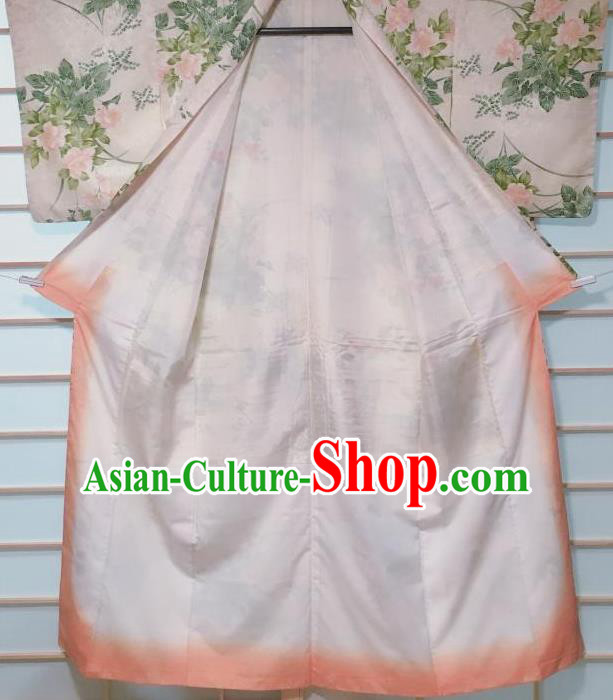 Traditional Japanese Pink Kimono Japan Classical Peony Pattern Yukata Dress Costume for Women