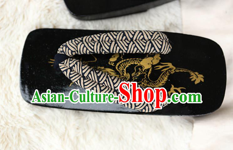 Japanese Traditional Black Flip Flops Slippers Clogs Asian Japan Geta Shoes for Men