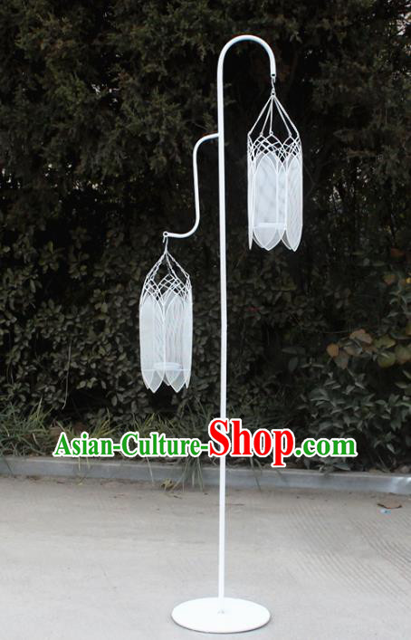 Handmade Chinese White Iron Art Lamp Floor Lantern Traditional Wedding Lanterns Decoration