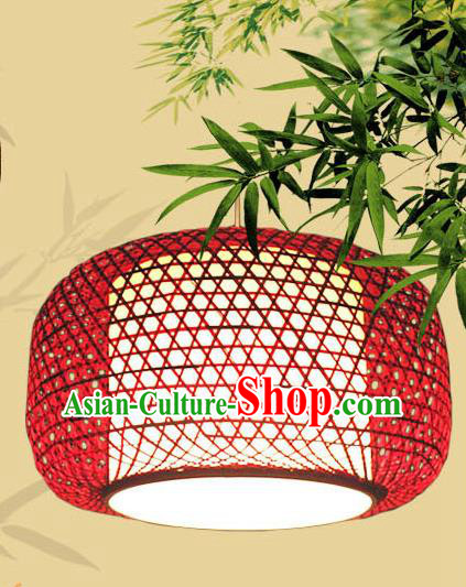 Traditional Chinese Red Bamboo Weaving Hanging Lanterns Handmade Lantern Scaldfish Lamp