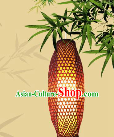 Traditional Chinese Countryside Handmade Red Hanging Lanterns Palace Lantern Bamboo Art Scaldfish Lamp