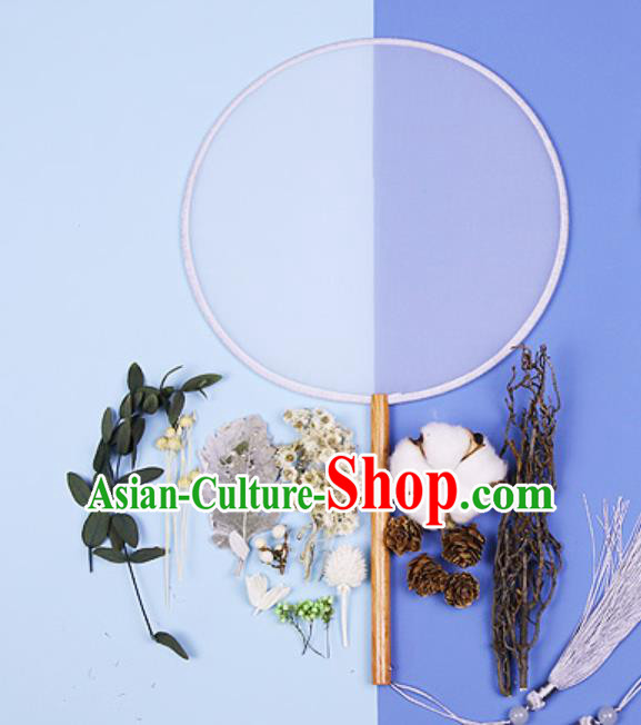 Chinese Traditional Cotton Palace Fans Handmade Round Fan for Women