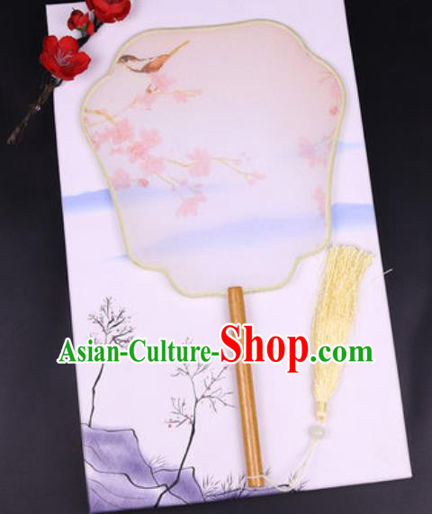 Chinese Traditional Painting Flower Bird Palace Fans Handmade Classical Dance Silk Fan for Women