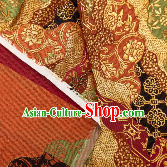 Japanese Traditional Pattern Design Brocade Fabric Asian Kimono Tapestry Satin