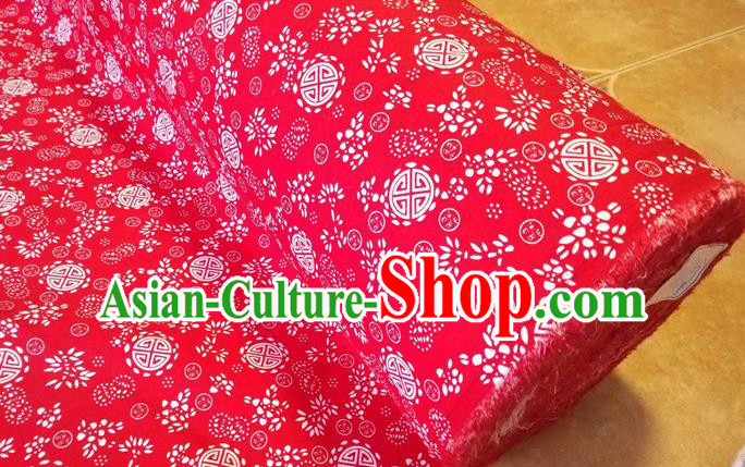 Chinese Classical Lucky Pattern Design Red Fabric Asian Traditional Hanfu Cloth Material