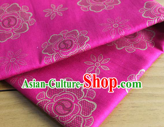 Chinese Classical Rose Pattern Design Rosy Fabric Asian Traditional Hanfu Cloth Material