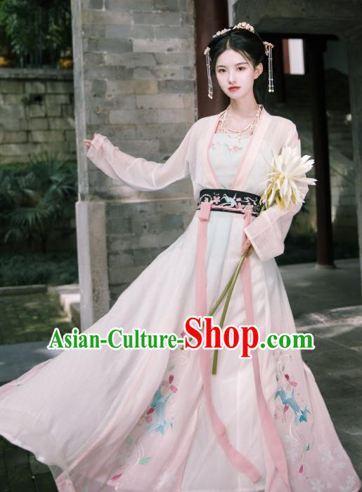 Traditional Chinese Song Dynasty Young Lady Dress Ancient Patrician Historical Costumes for Women