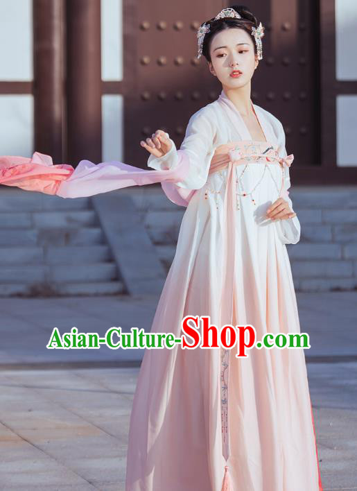 Traditional Chinese Tang Dynasty Palace Lady Historical Costumes Ancient Court Maid Hanfu Dress for Women