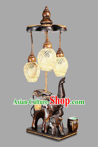 Southeast Asia Traditional Desk Lantern Thailand Handmade Wood Elephant Lanterns